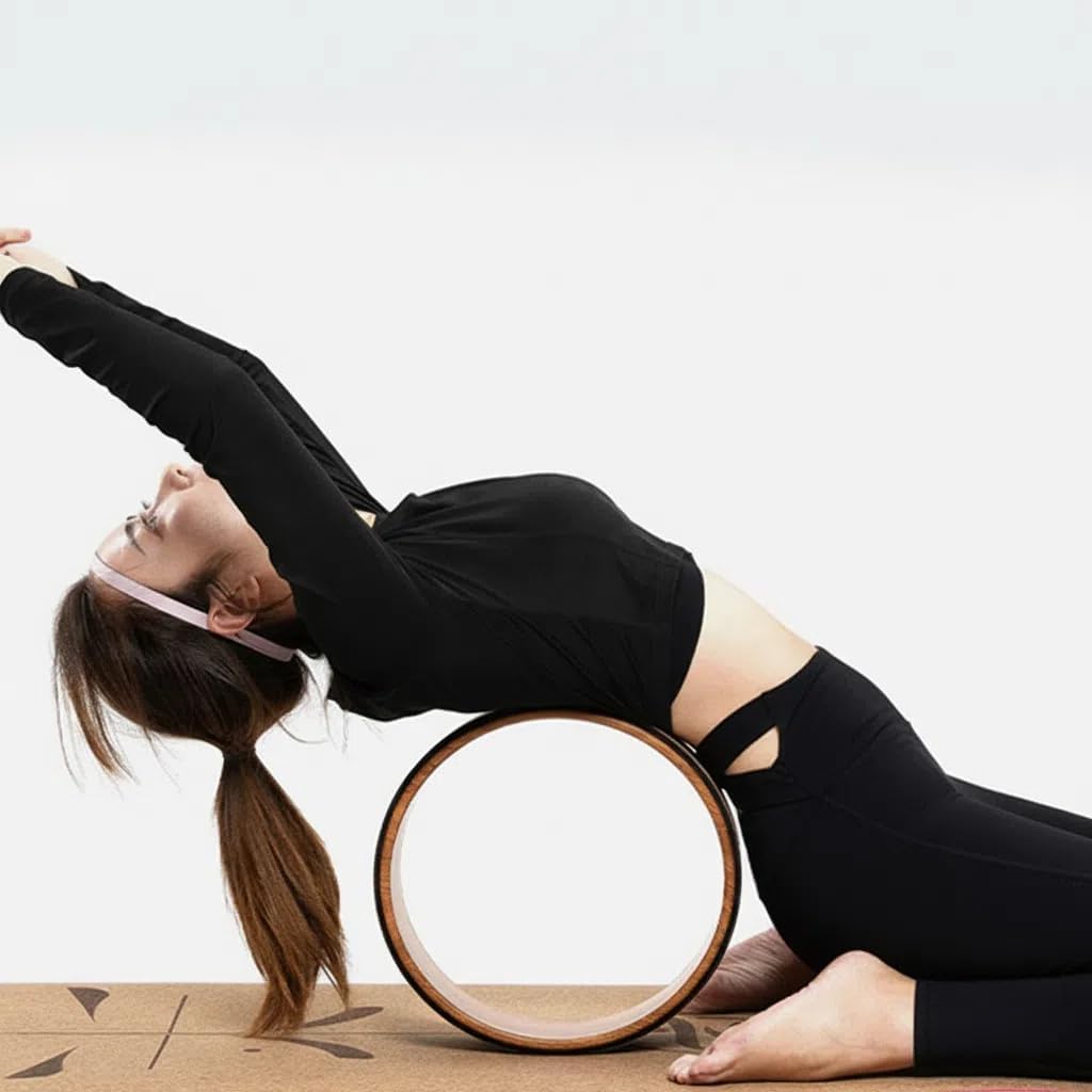 Cork Yoga Wheel & 2 Cork Blocks Set