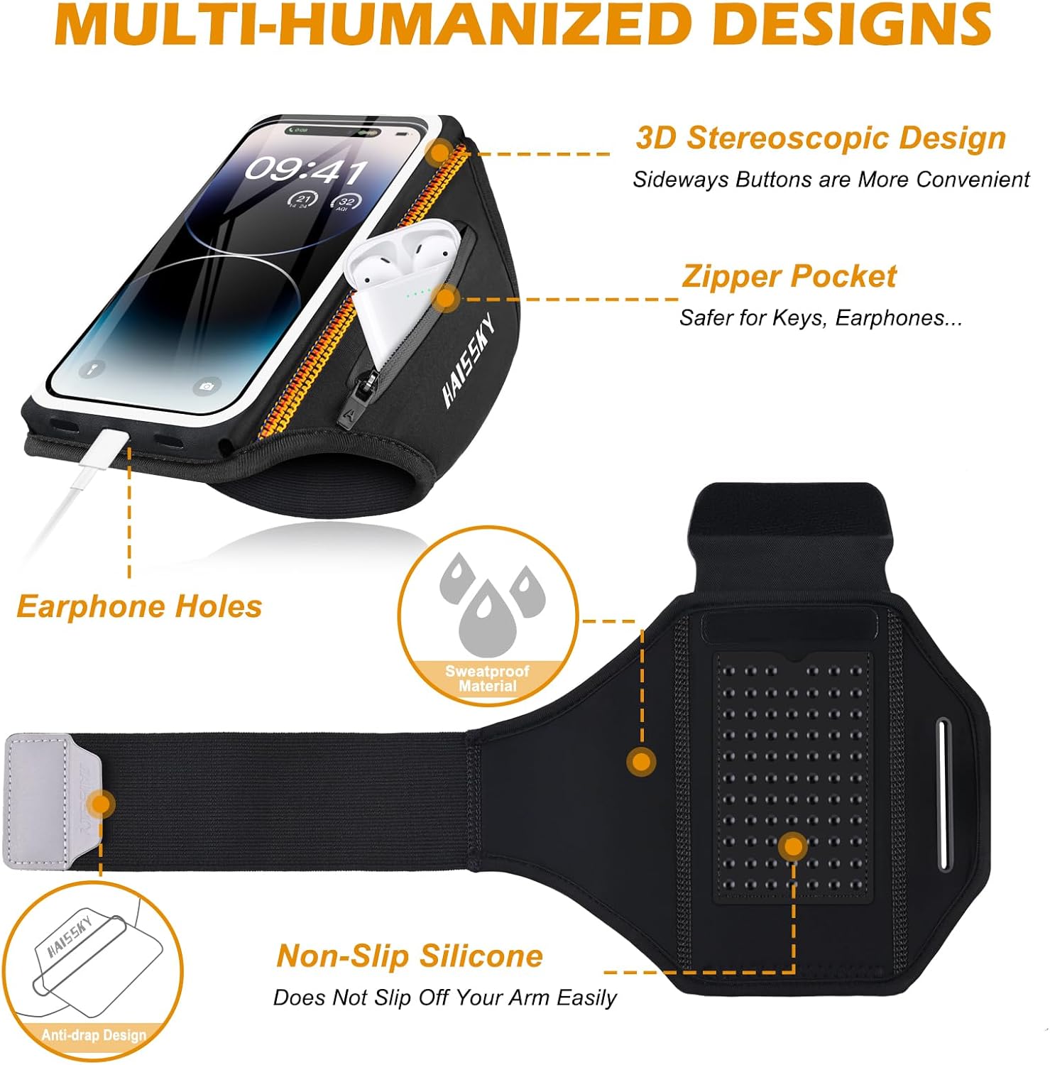 Running Armband with Earbuds Bag