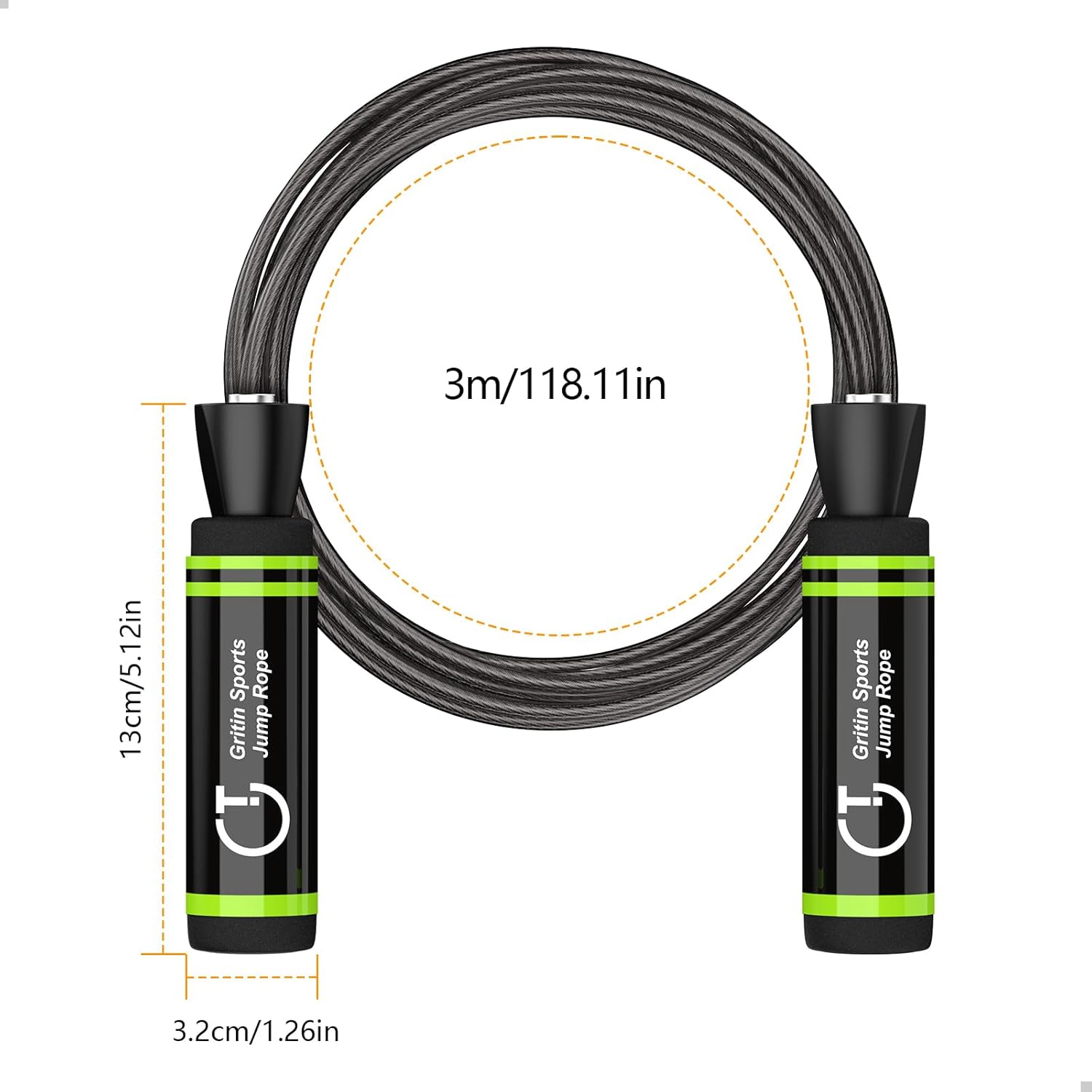 Speed Jump Rope Soft Memory Foam Handle Tangle